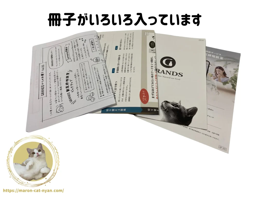 グランツキャットフードお試しセットの冊子