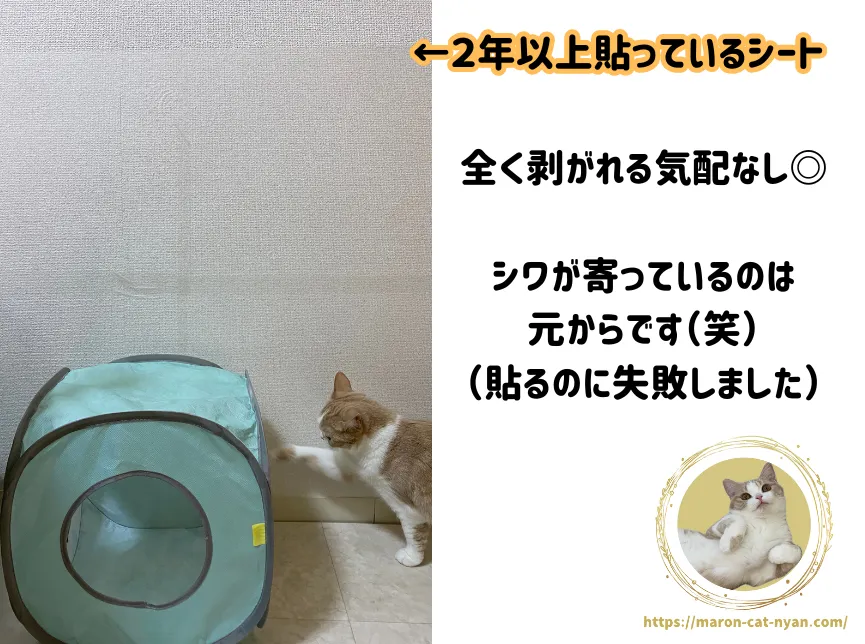 2年以上貼っている猫の爪とぎ防止シート